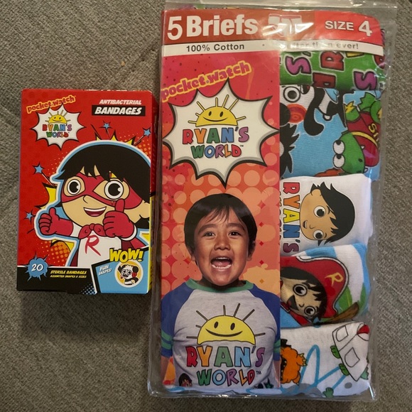 NIP Ryan’s World Boys Size 4 Underwear Briefs 5 Pk - Picture 1 of 9